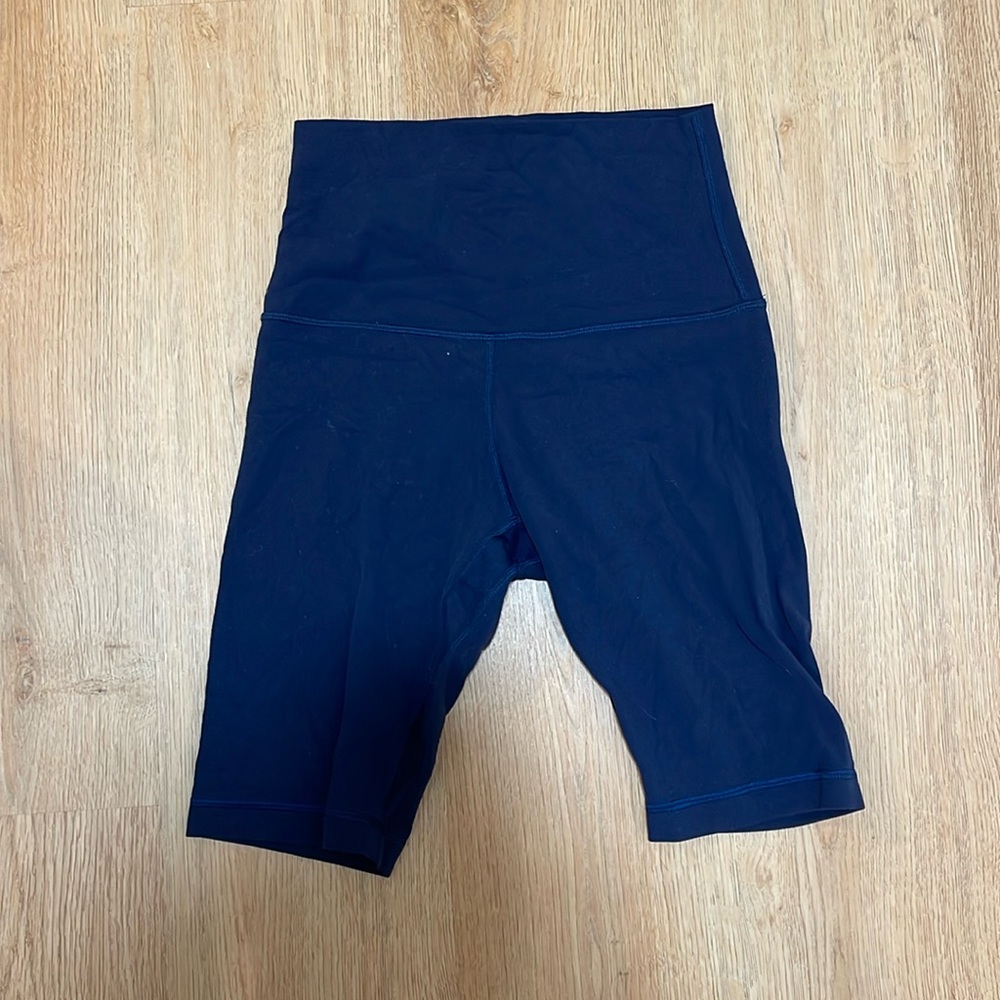 Lululemon ultra high rise biker shorts size 10, 10” shorts. Navy blue